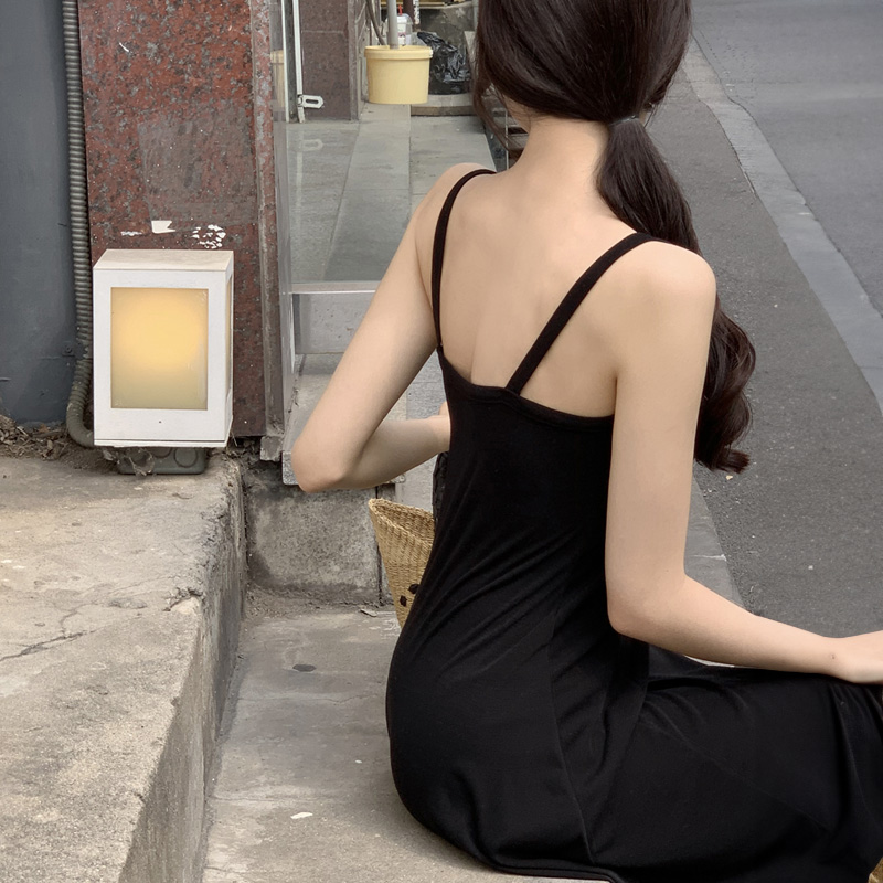 브레스 하트넥 슬리브리스 플레어 롱 원피스 op15728 - 상세 이미지 3
