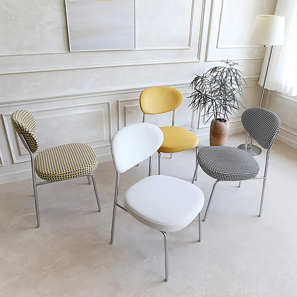 와플 패브릭 편한 인테리어 식탁의자 카페 디자인 다이닝 스틸 의자 CL512