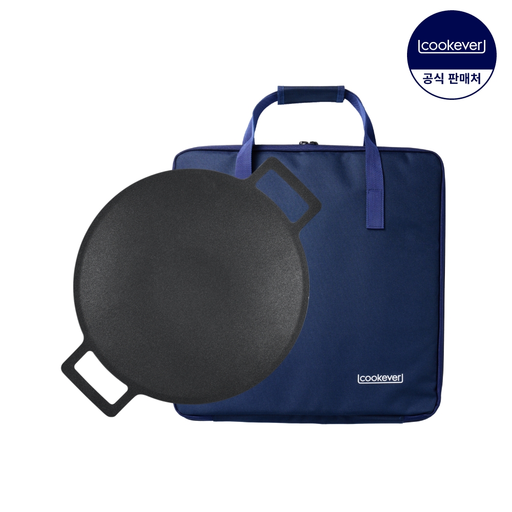 쿡에버 IH 인덕션 통3중 코팅 그리들 2종 세트 36cm (가방포함)
