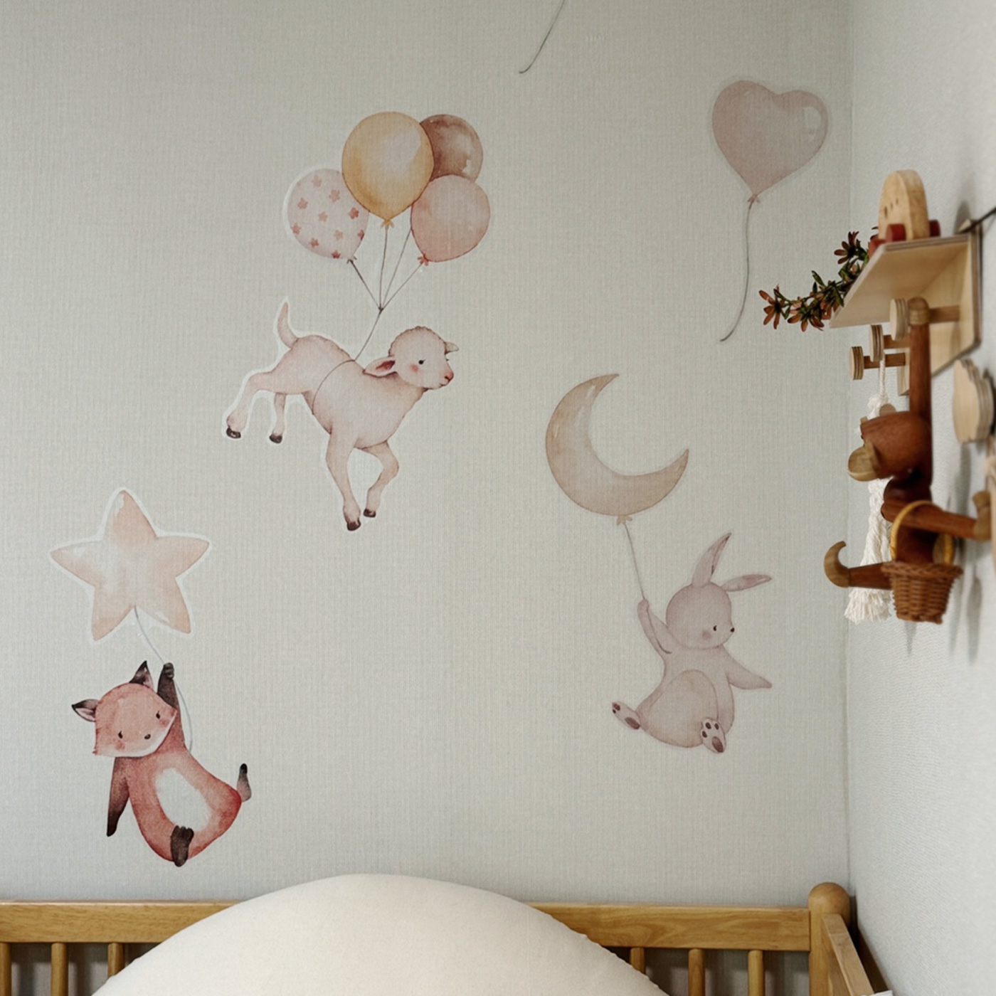 아카시아봉봉 국내제작 월세이프 아기방 꾸미기 포인트 벽지 스티커 인테리어 아이방꾸미기 풍선