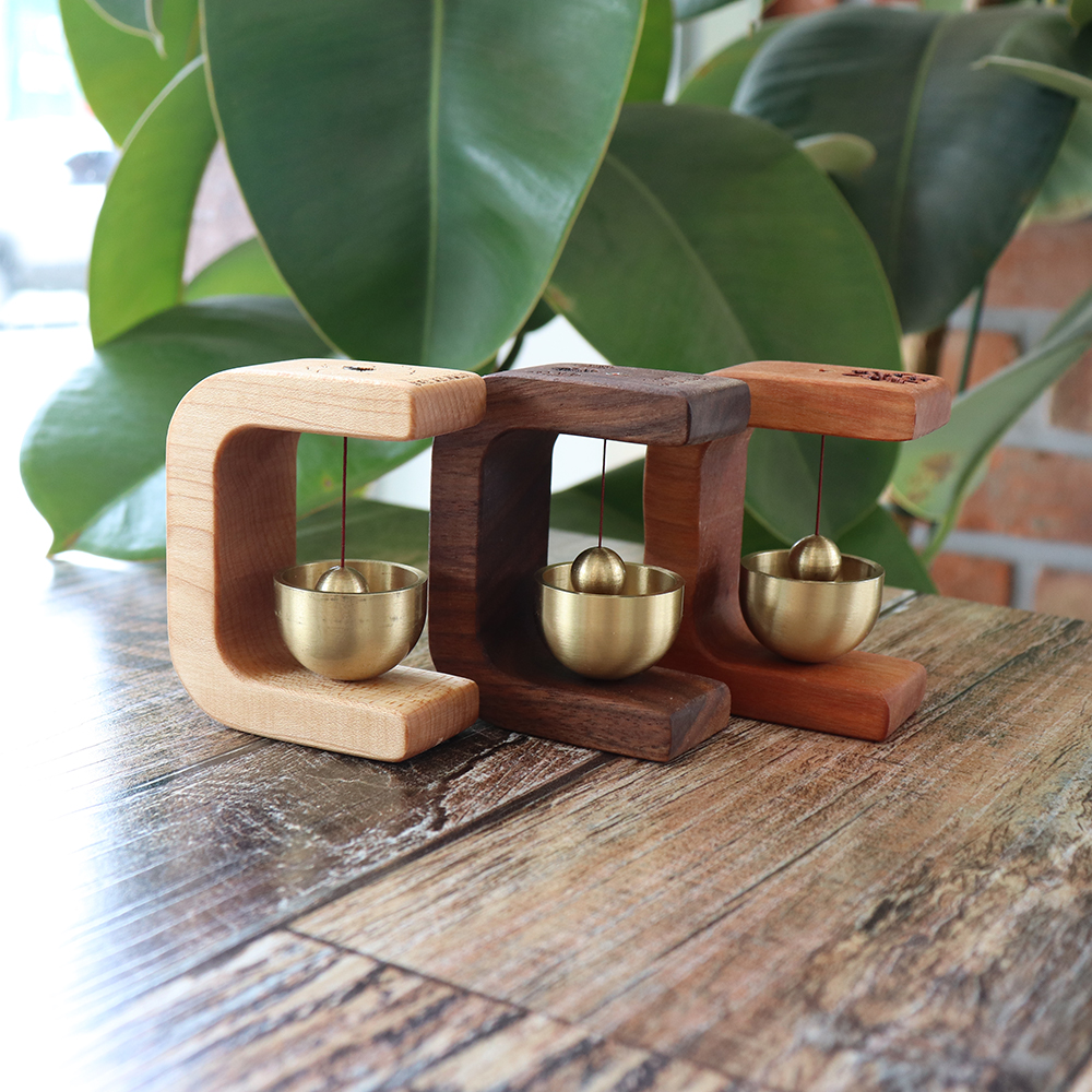 감성모먼트 우드 도어벨 현관종 원목 각인 제작 미니 나무 풍경 자석