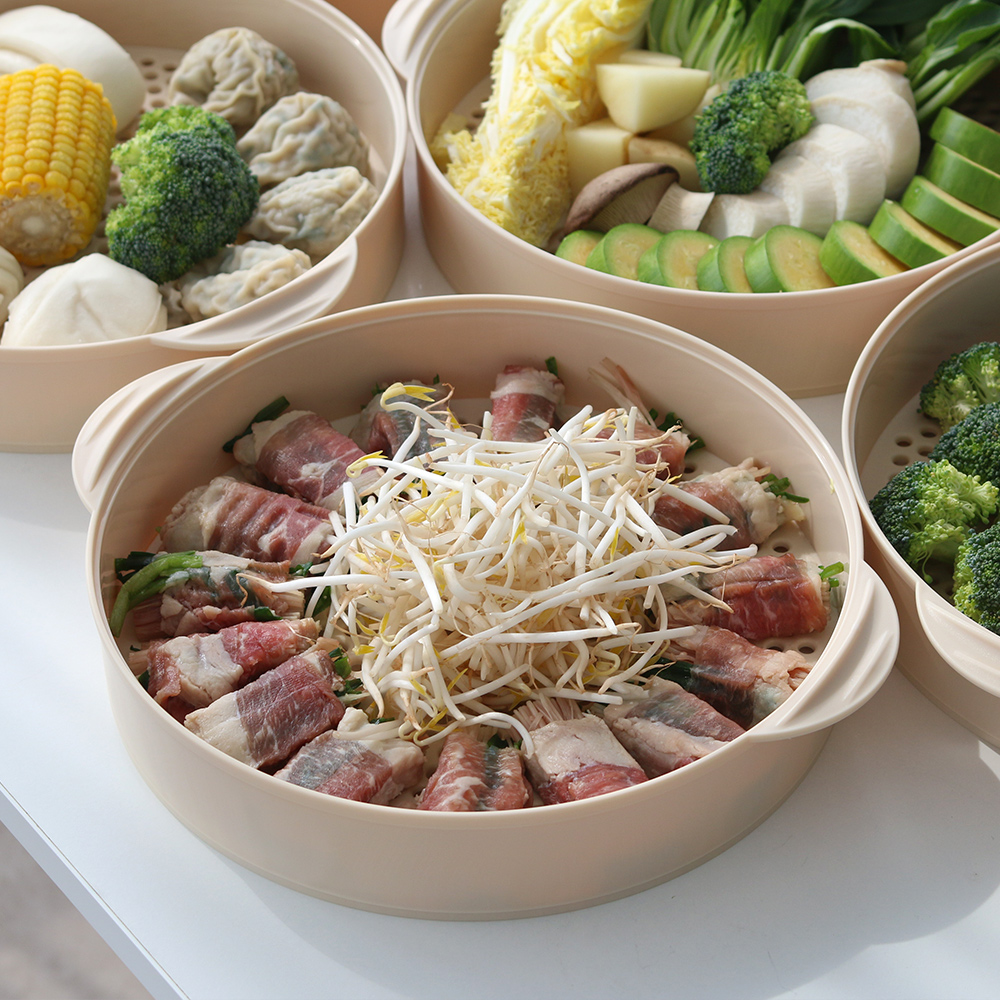 전자레인지용 대용량 찜기 대형 찜냄비 만두 야채 그릇 이미지 8