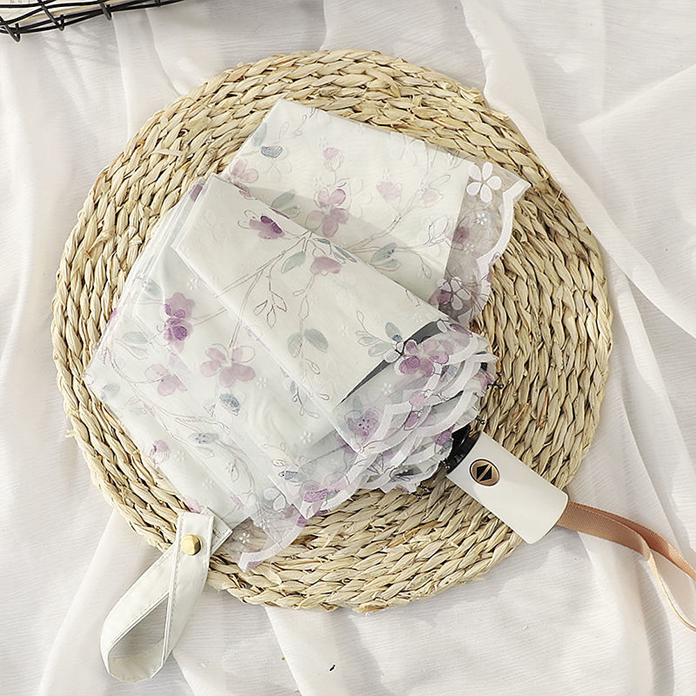 앙피앙 자외선차단 꽃무늬 레이스 암막 양산