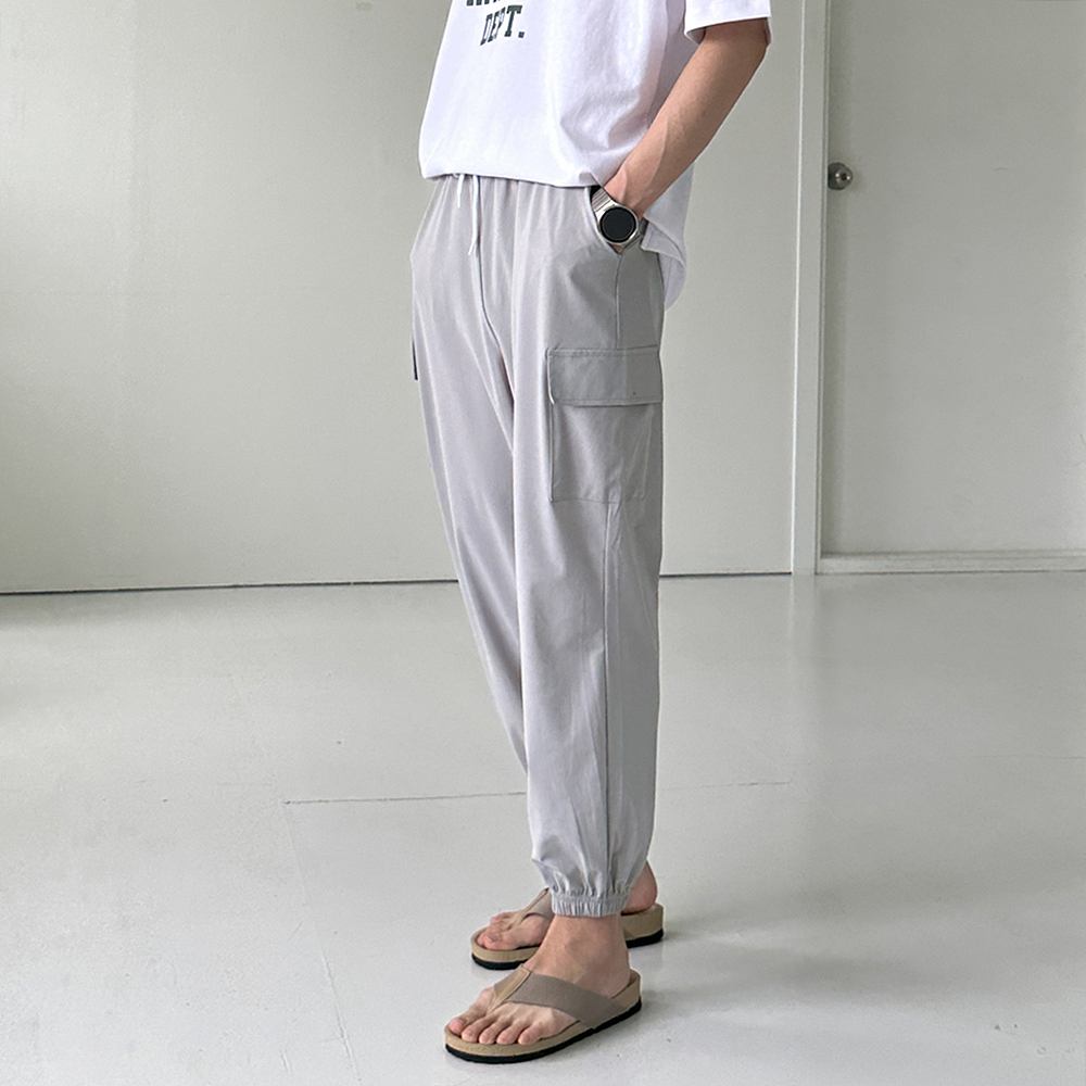 남자 여름 아이스 카고 조거 팬츠 나일론 바지 남자냉장고바지 - 상품 이미지