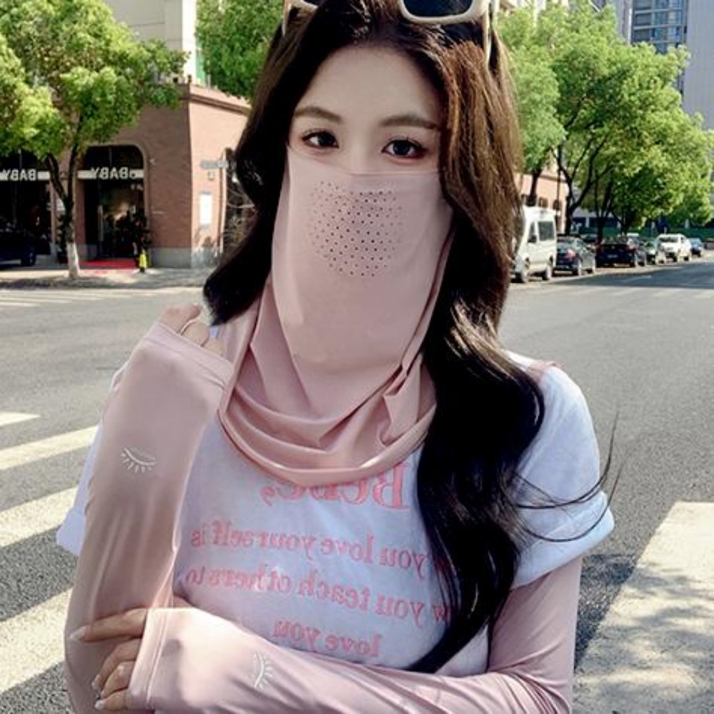 앞면마스크 러닝 입뚫린 얼굴 가리는 기미 가리개 햇빛 걷기 운동 이미지 6
