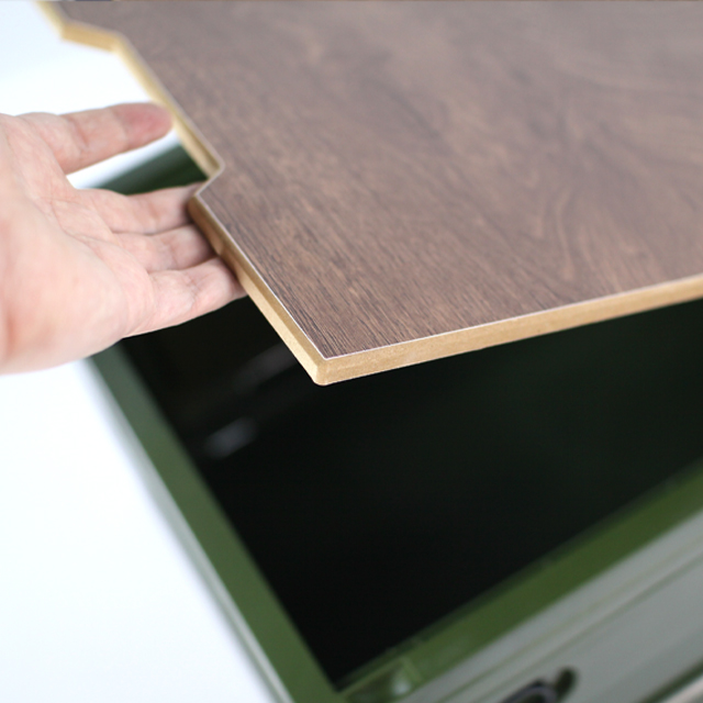 KOOLMAN 쿨맨 캠핑 박스 접이식 오픈 폴딩 정리함 우드상판 포함 50L, 올리브그린