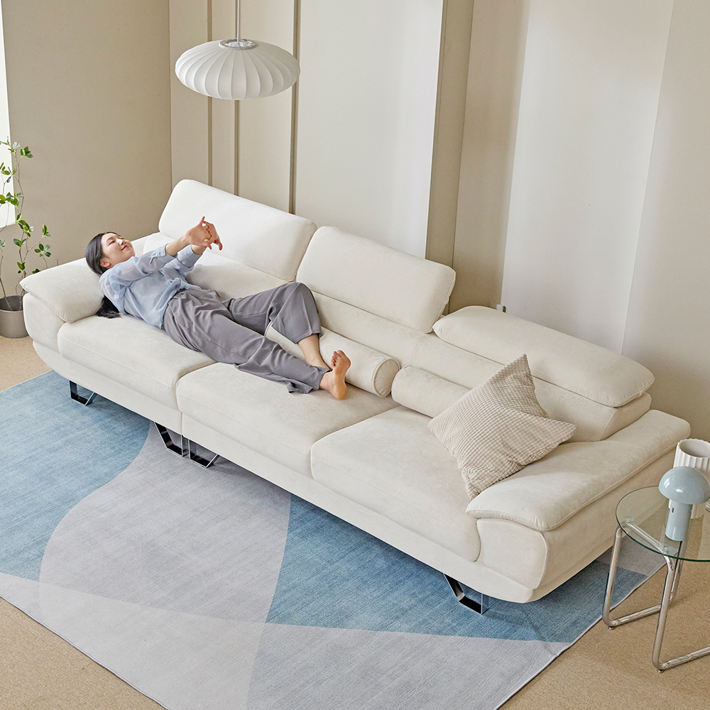 몬스터 소파 아쿠아텍스 이지클린 기능성 패브릭 소파 스툴 Event, 오트밀 베이지, 3인용