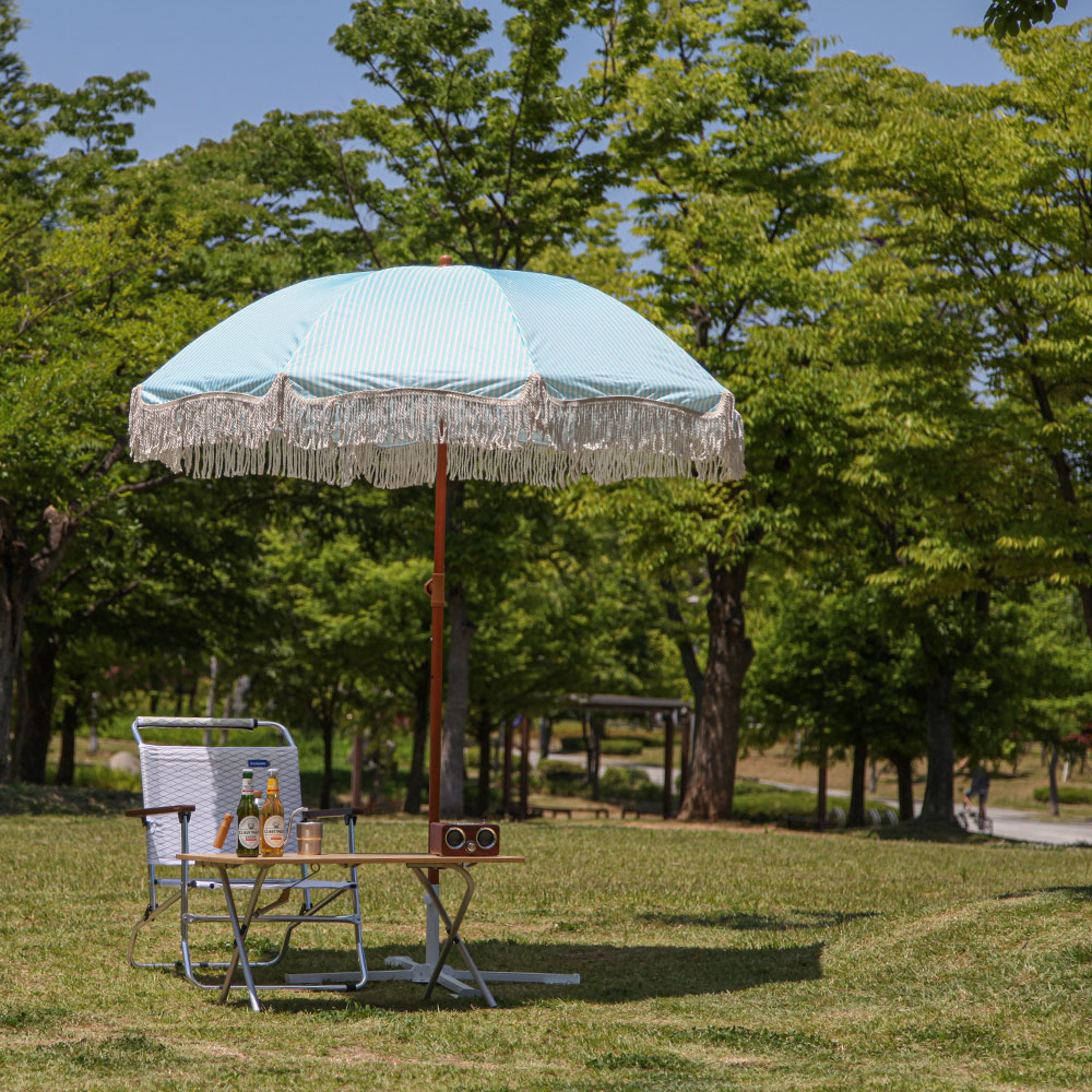 빈슨메시프 태슬 라인 스트라이프 2M 일반 파라솔 낚시 비치 대형파라솔 그늘막 천막