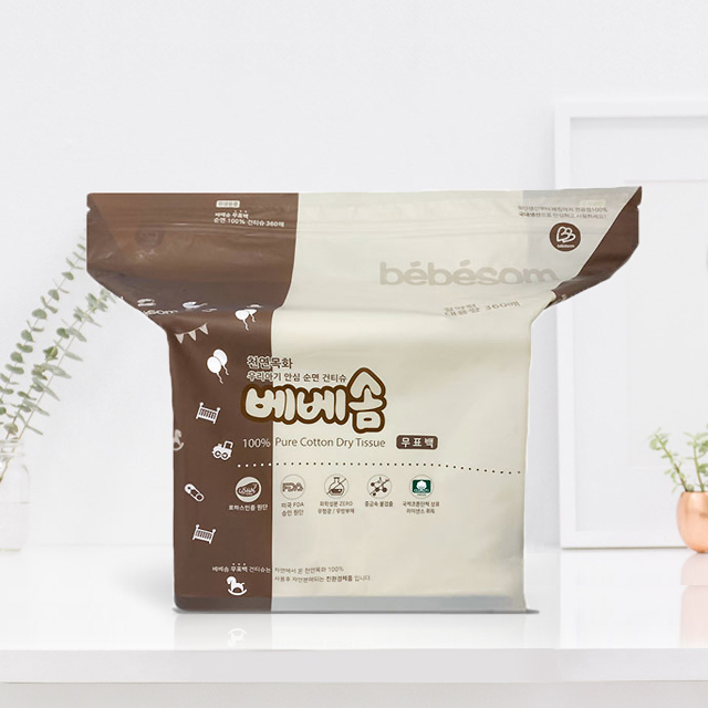 베베솜 대용량 건티슈 무표백 순면 360매
