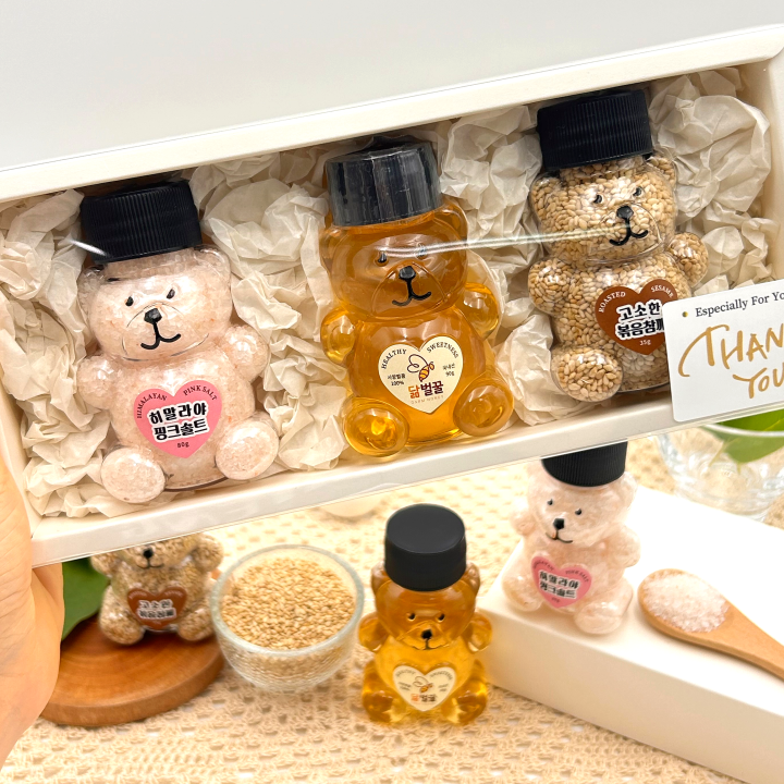 결혼식답례선물 꿀깨소금 센스있는 회사 퇴사 돌잔치 육아휴직 꿀답례품 결혼 곰돌이 단체선물 - 상세 이미지 4