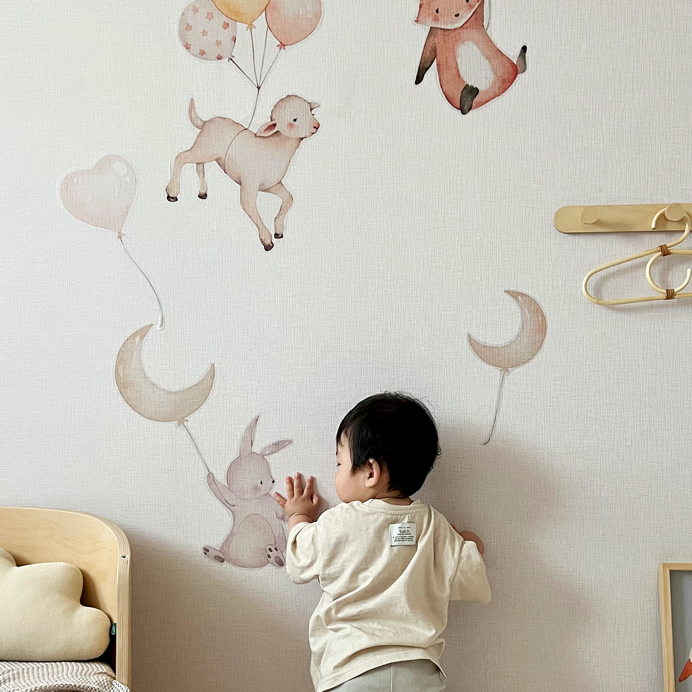 아카시아봉봉 국내제작 월세이프 아기방 꾸미기 포인트 벽지 스티커 인테리어 아이방꾸미기 풍선