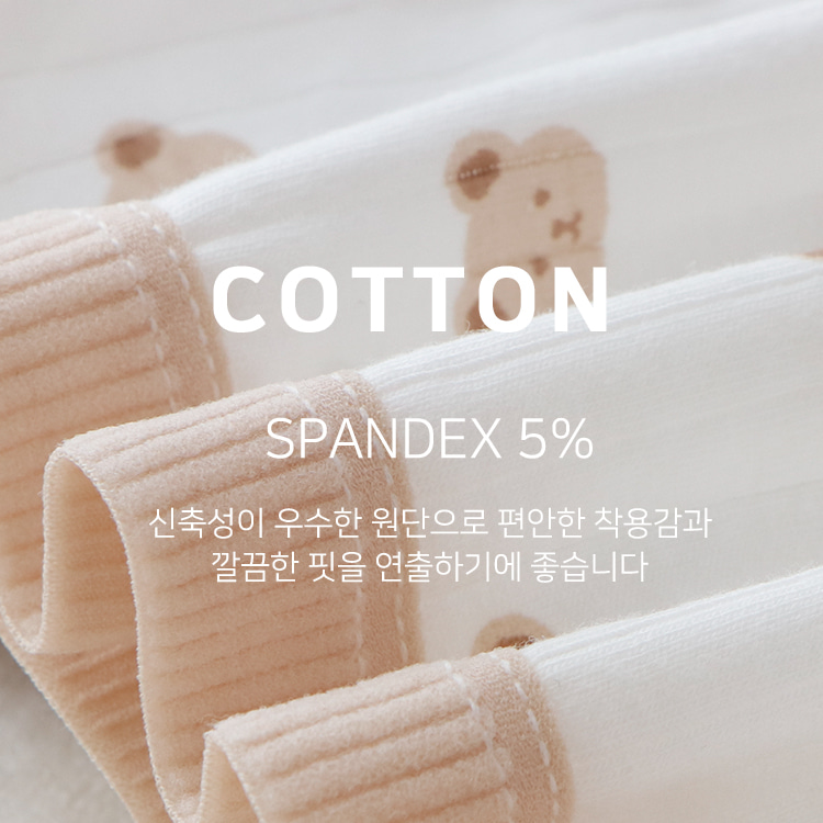 심쿵 사랑스러운 클래식베어 면 곰돌이팬티 5개 세트 이미지 2