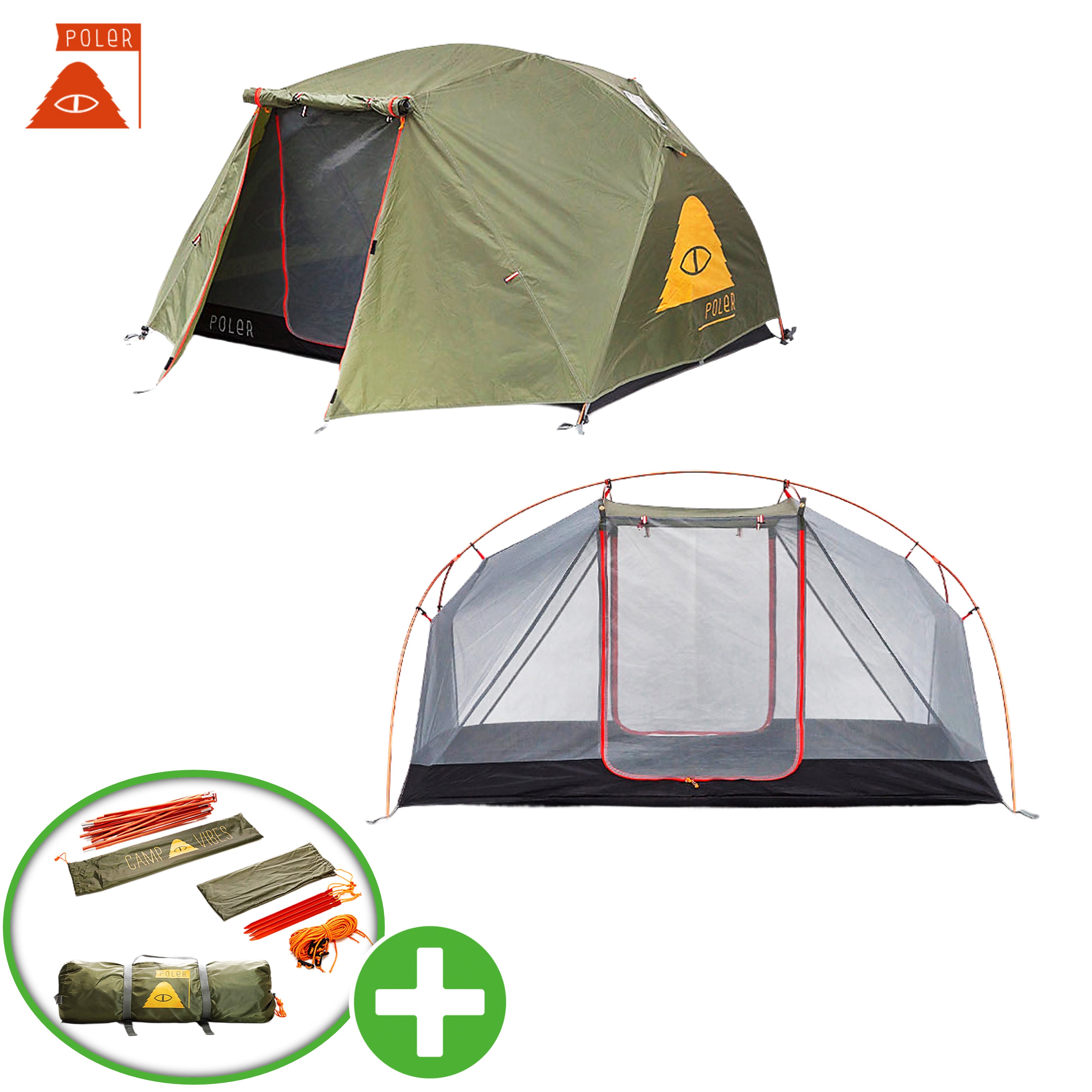 폴러투맨 폴러 스터프 텐트 쉘터 올리브 백패킹 그늘막 경량 OLIVE 25년신형