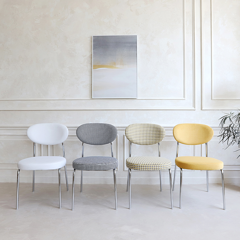 와플 패브릭 편한 인테리어 식탁의자 카페 디자인 다이닝 스틸 의자 CL512