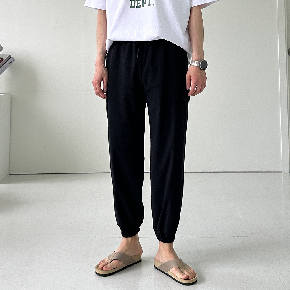 남자 여름 아이스 카고 조거 팬츠 나일론 바지 남자냉장고바지 - 상세 이미지 3