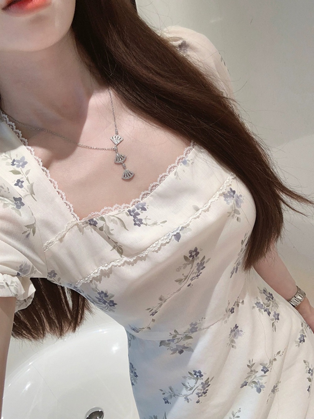 미녀와 순정남 25회 한수아 공마리 원피스 스퀘어 플라워 의상 옷 패션 - 상세 이미지 3