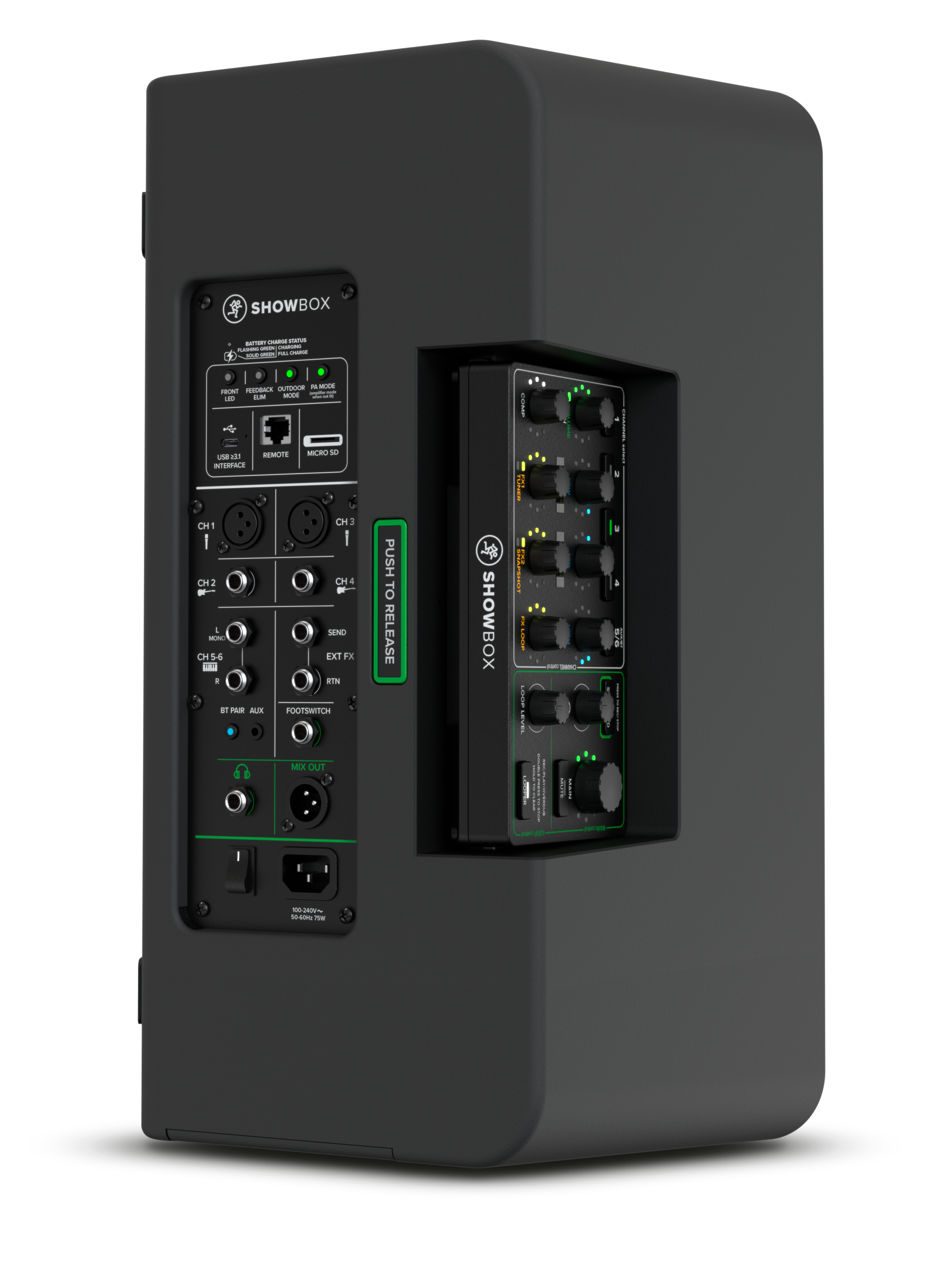 MACKIE SHOWBOX 맥키 쇼박스 충전식 믹서내장 블루투스 액티브 버스킹 PA 스피커