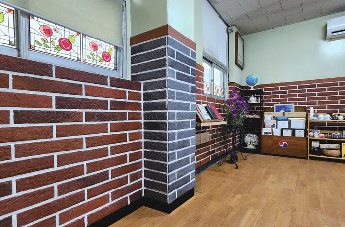 세라믹 킹타일 330x75x10T 레드, 그레이 / 하다건재 세라믹타일