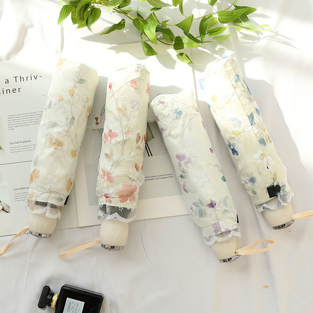 앙피앙 자외선차단 꽃무늬 레이스 암막 양산