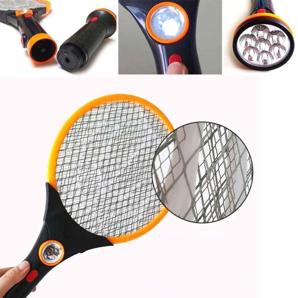 충전식 전기 모기채 휴대용 랜턴 led 후레쉬 버튼식 파리채