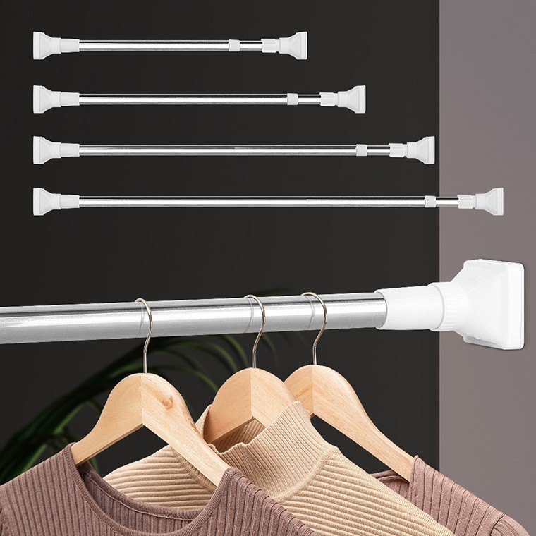 사각압축봉 커튼봉 설치 고리 무타공 미니 홀더고정 걸이 못없이