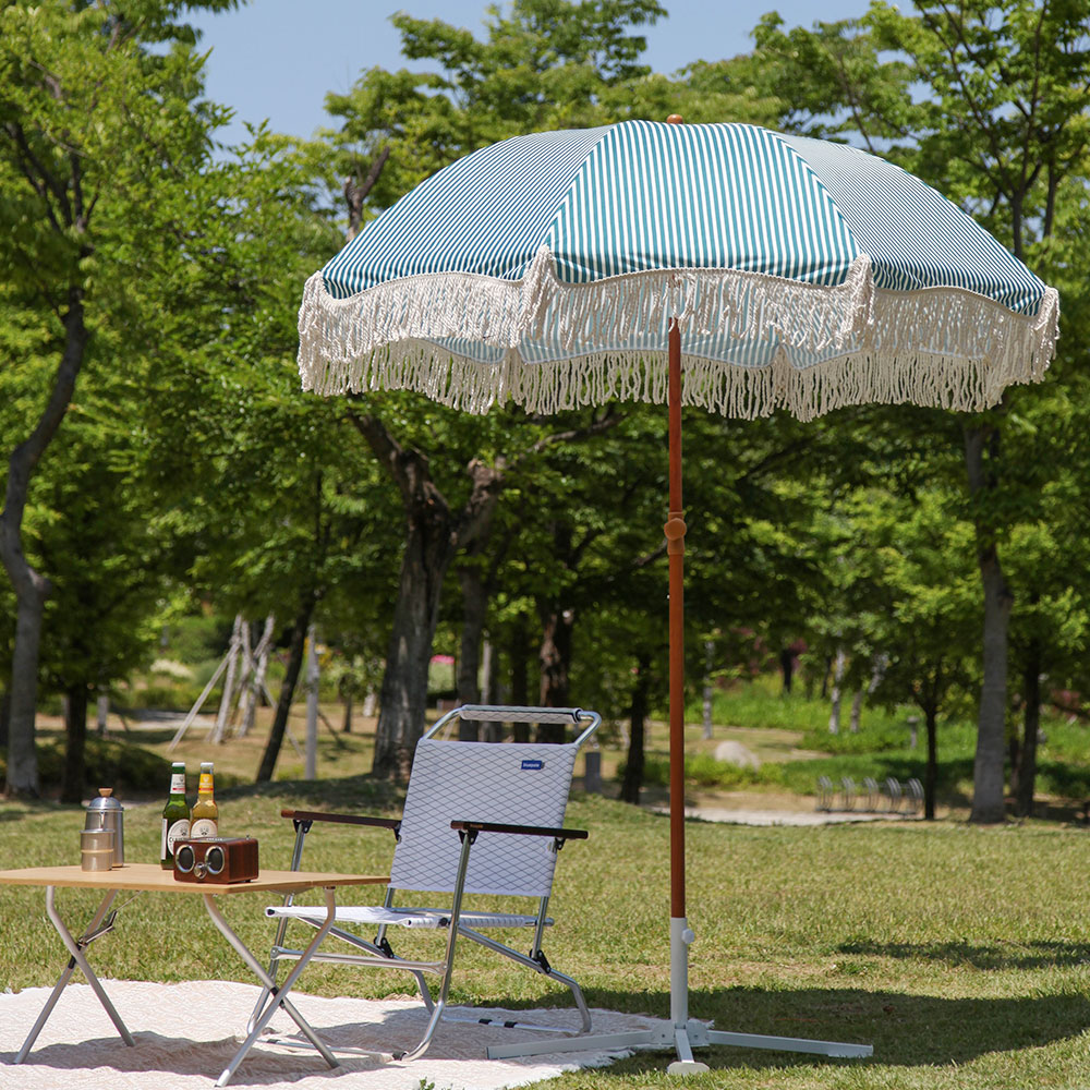 빈슨메시프 태슬 라인 스트라이프 2M 일반 파라솔 낚시 비치 대형파라솔 그늘막 천막