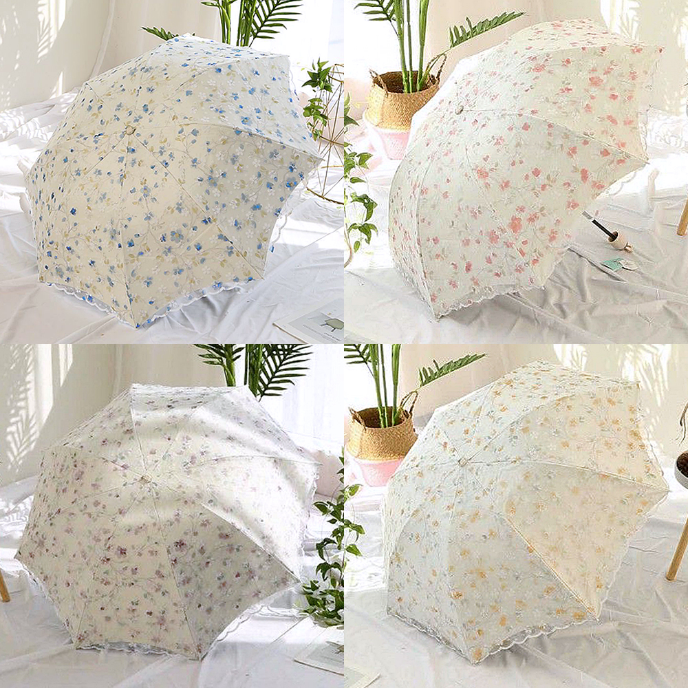 앙피앙 자외선차단 꽃무늬 레이스 암막 양산