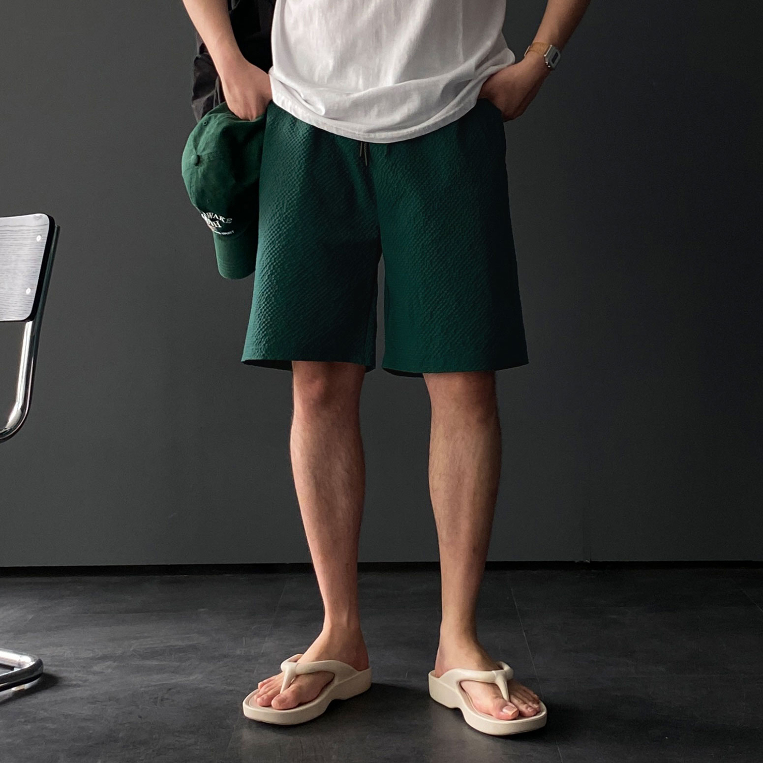 1+1 시어서커반바지 시어서커팬츠 냉장고반바지 - 상세 이미지 5