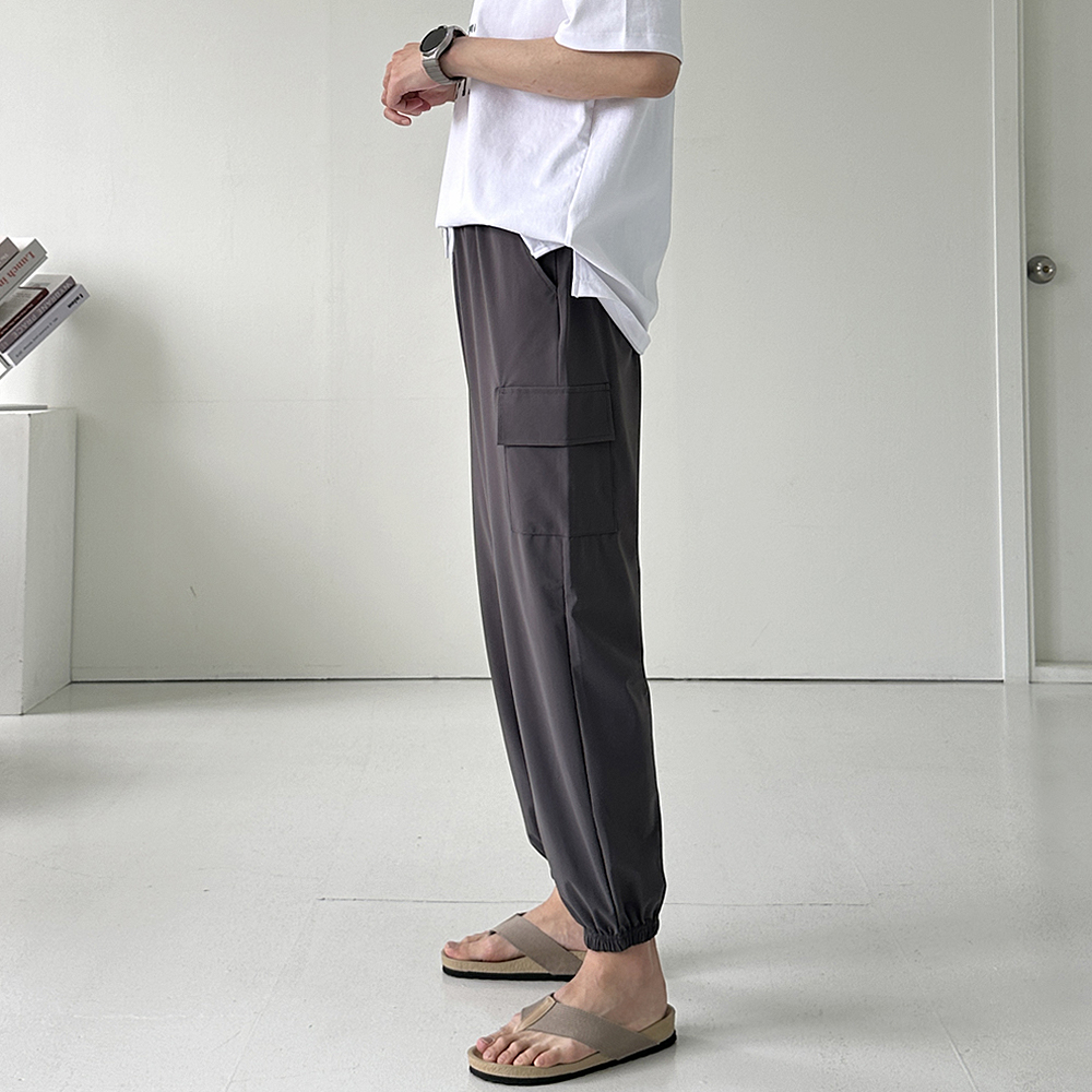 남자 여름 아이스 카고 조거 팬츠 나일론 바지 남자냉장고바지 - 상세 이미지 2