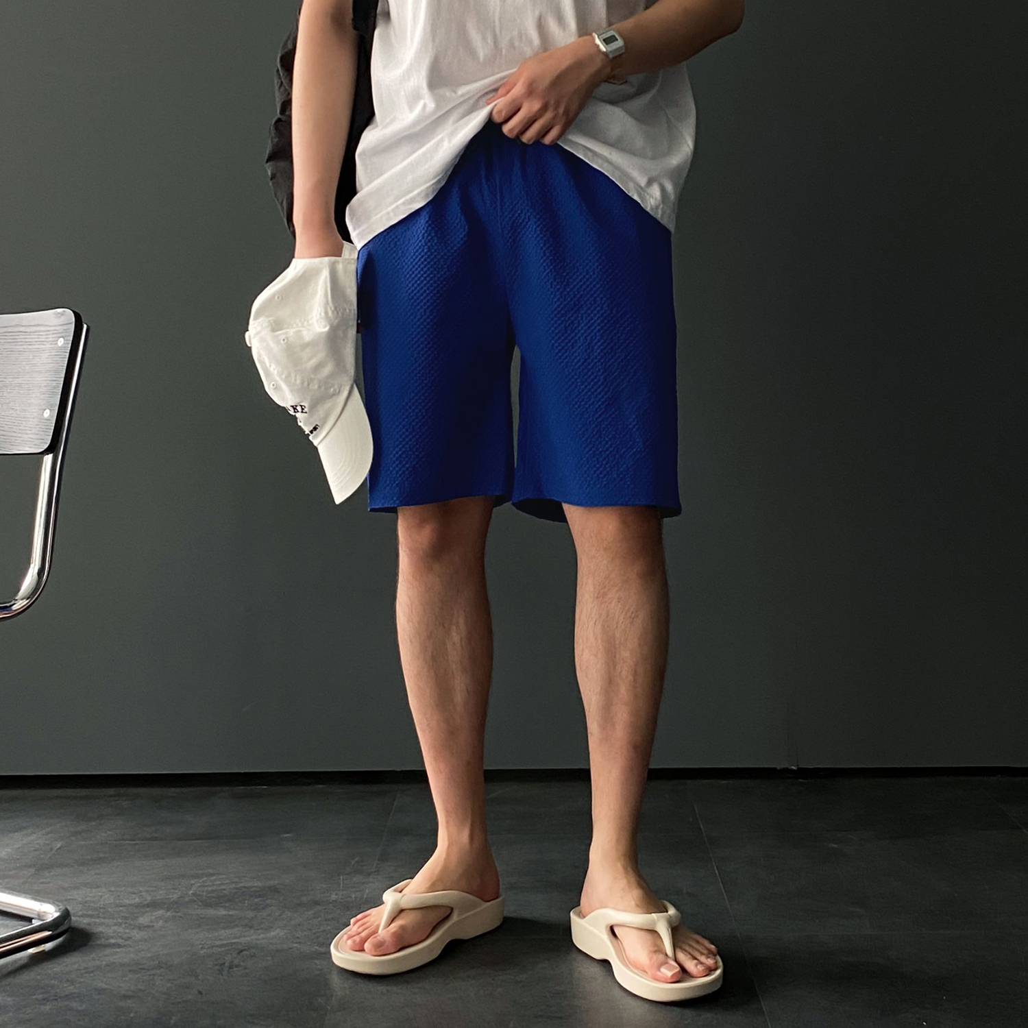 시어서커반바지 시어서커팬츠 냉장고반바지 - 상품 이미지