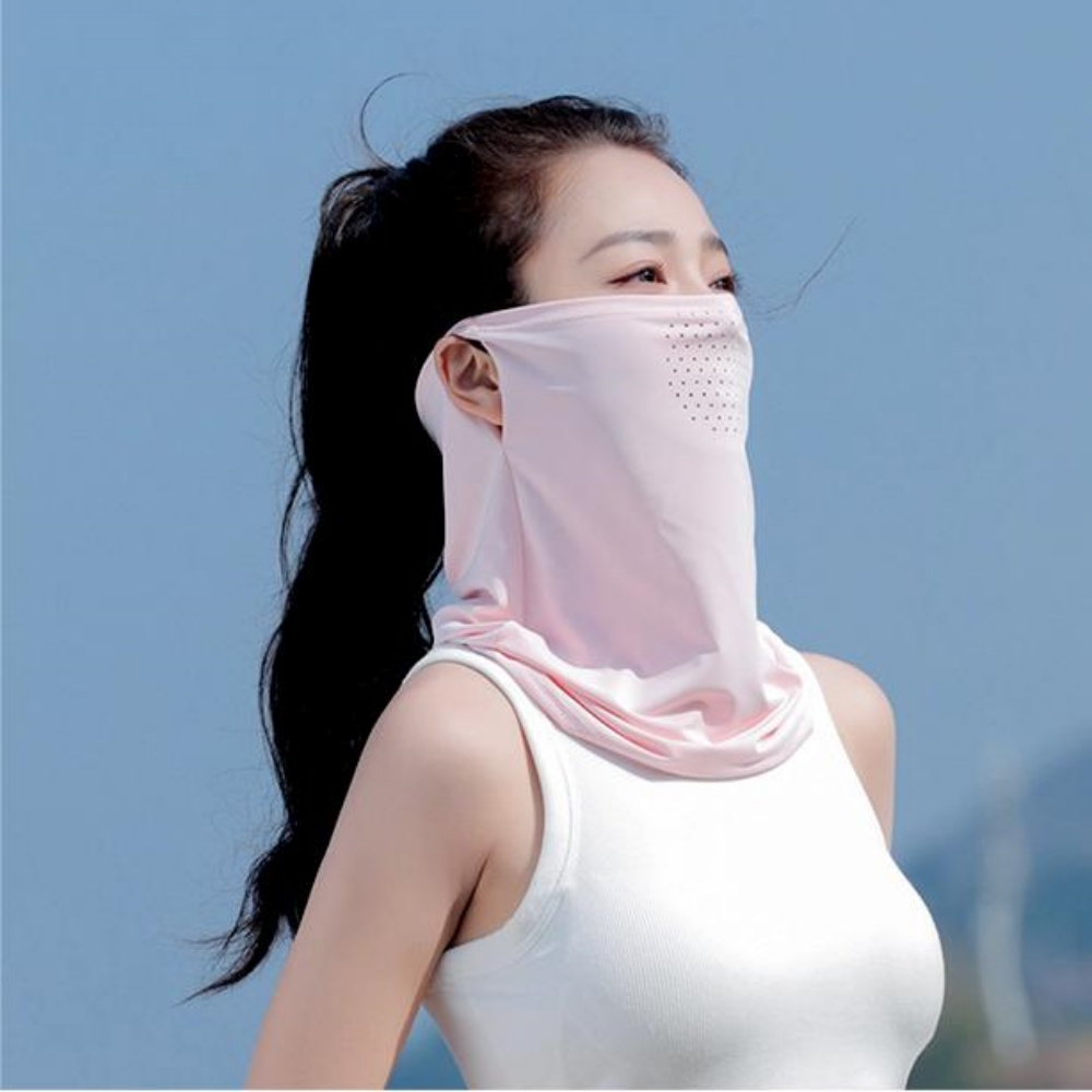 앞면마스크 러닝 입뚫린 얼굴 가리는 기미 가리개 햇빛 걷기 운동 - 상품 이미지
