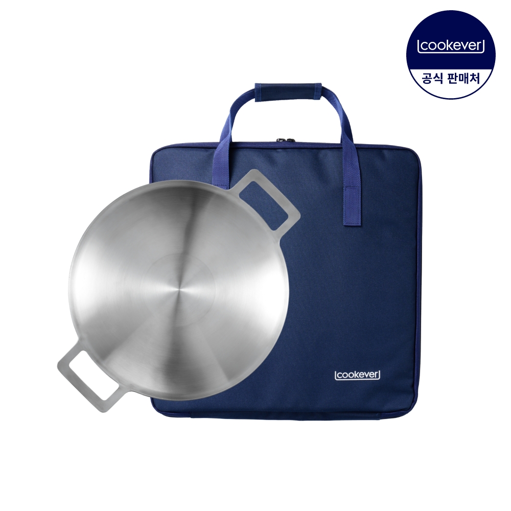 쿡에버 IH 인덕션 통3중 스텐 그리들 2종 세트 34cm (가방포함)