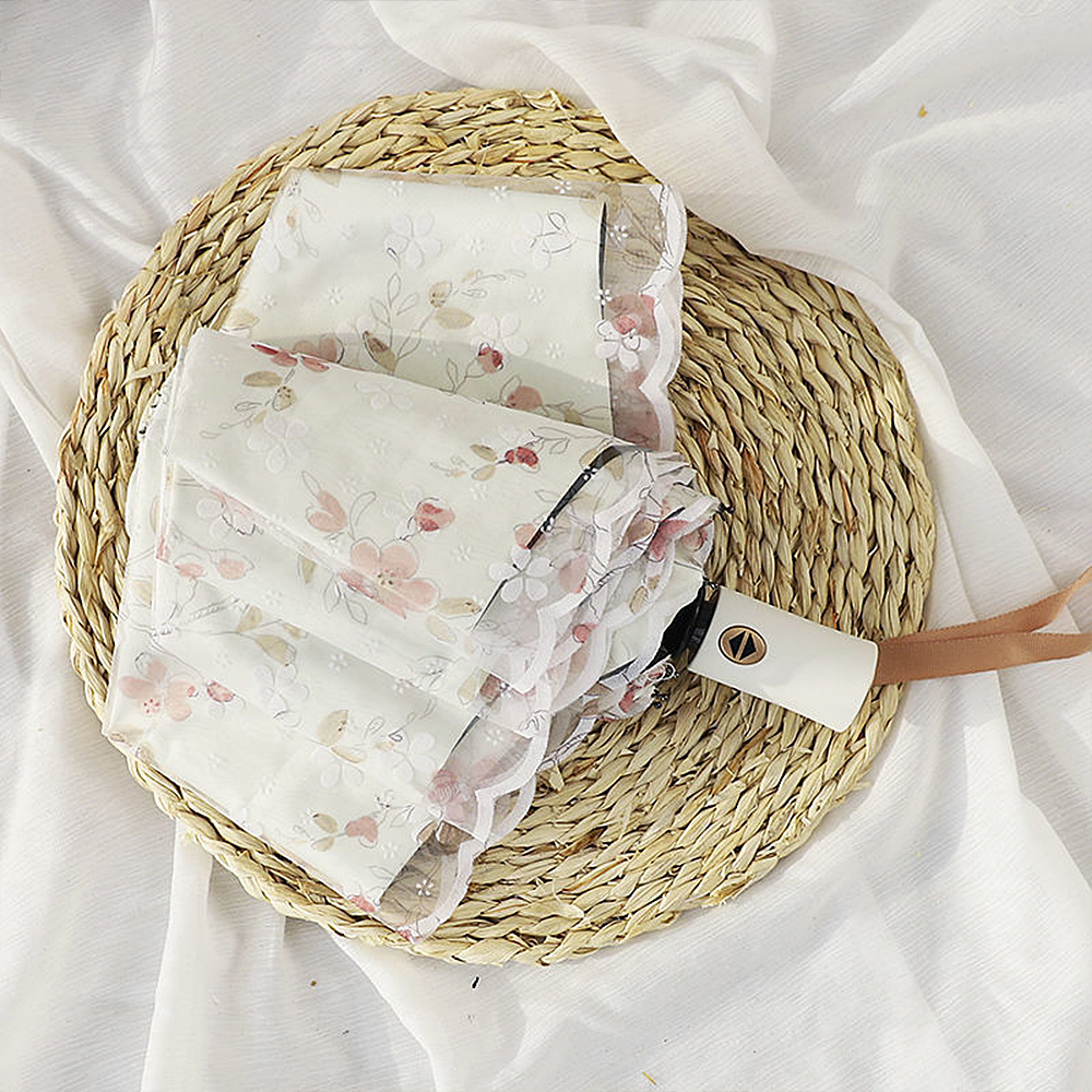 앙피앙 자외선차단 꽃무늬 레이스 암막 양산