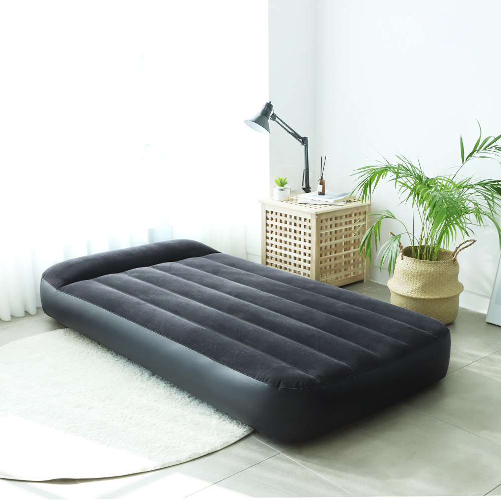 인텍스 펌프내장형 클래식 에어매트 캠핑매트 침대 캠핑용 휴대용 매트리스 블랙 퀸