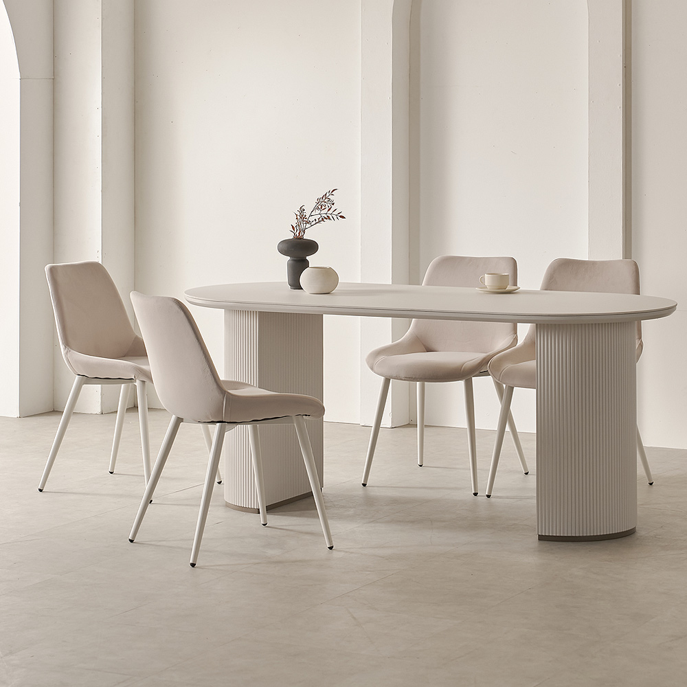 편한 식탁의자 패브릭 화이트 예쁜 테이블의자