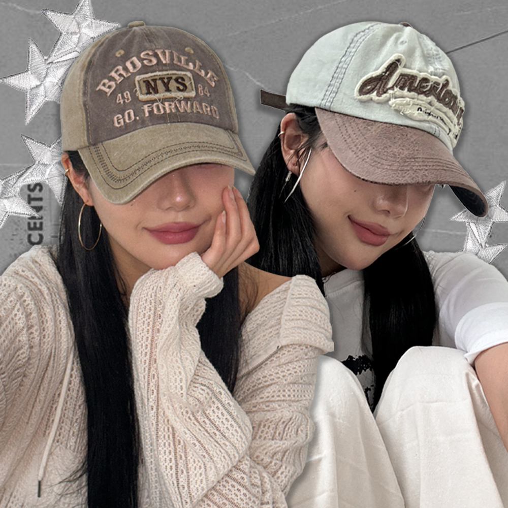 [18종/BEST] y2k 레터링 자수 빈티지 페스티벌 볼캡 모자 모음 상세 이미지 2
