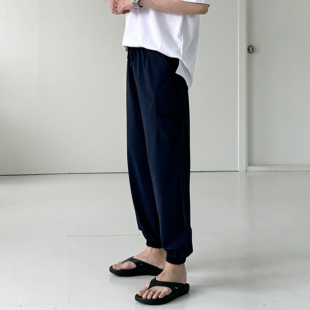 남자 여름 아이스 카고 조거 팬츠 나일론 바지 남자냉장고바지 - 상세 이미지 4