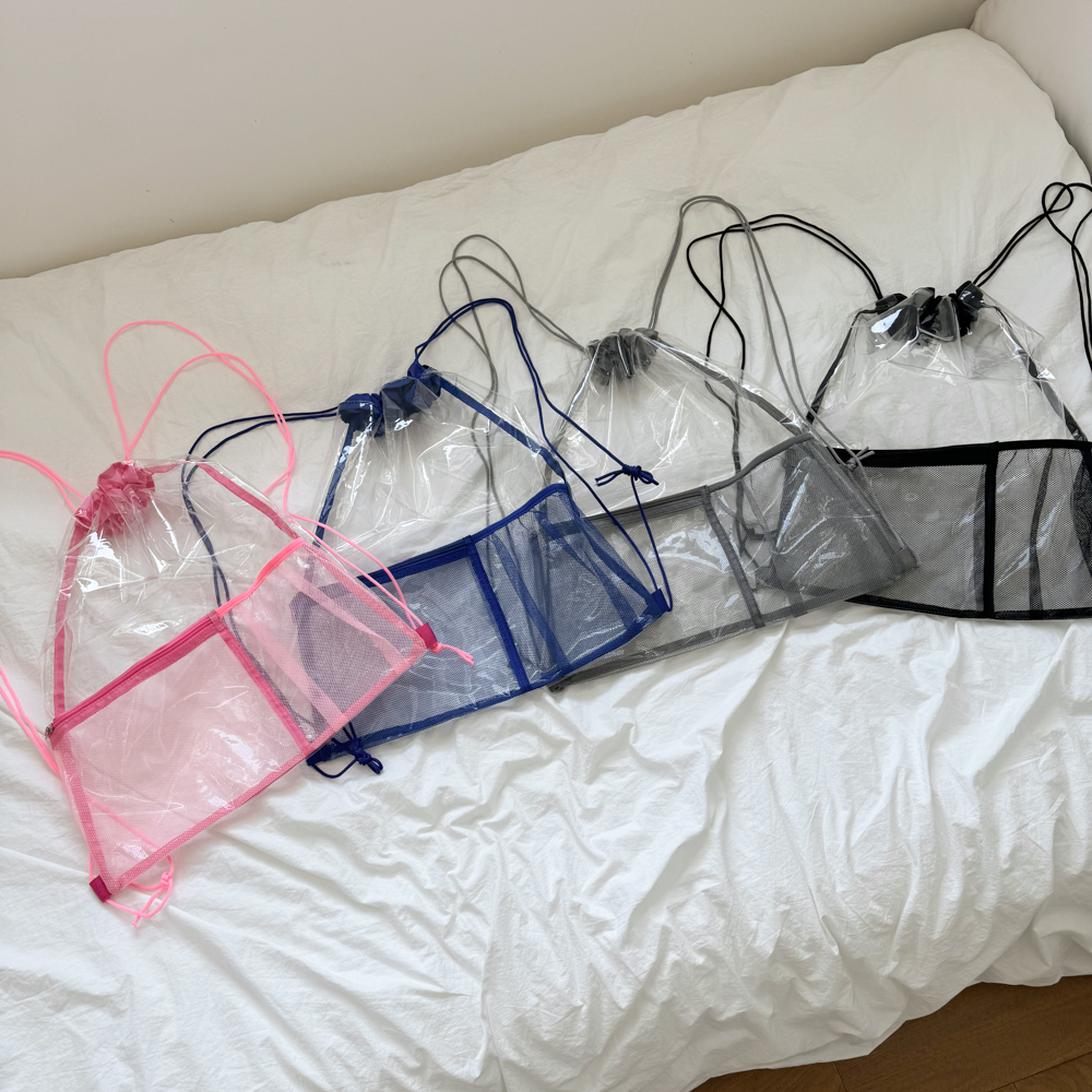 [❤당일출고❤] 클리어 짐색 PVC 수납 흠뻑쇼 워터밤 투명 방수 스트링 가방 2type 상세 이미지 5