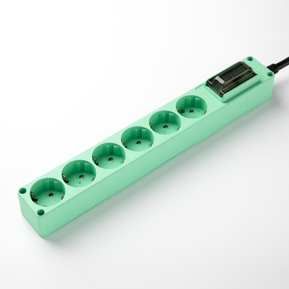 현대 오브제 민트 6구 누전차단기 고용량멀티탭 에어컨멀티탭 디자인 멀티콘센트 1.5m