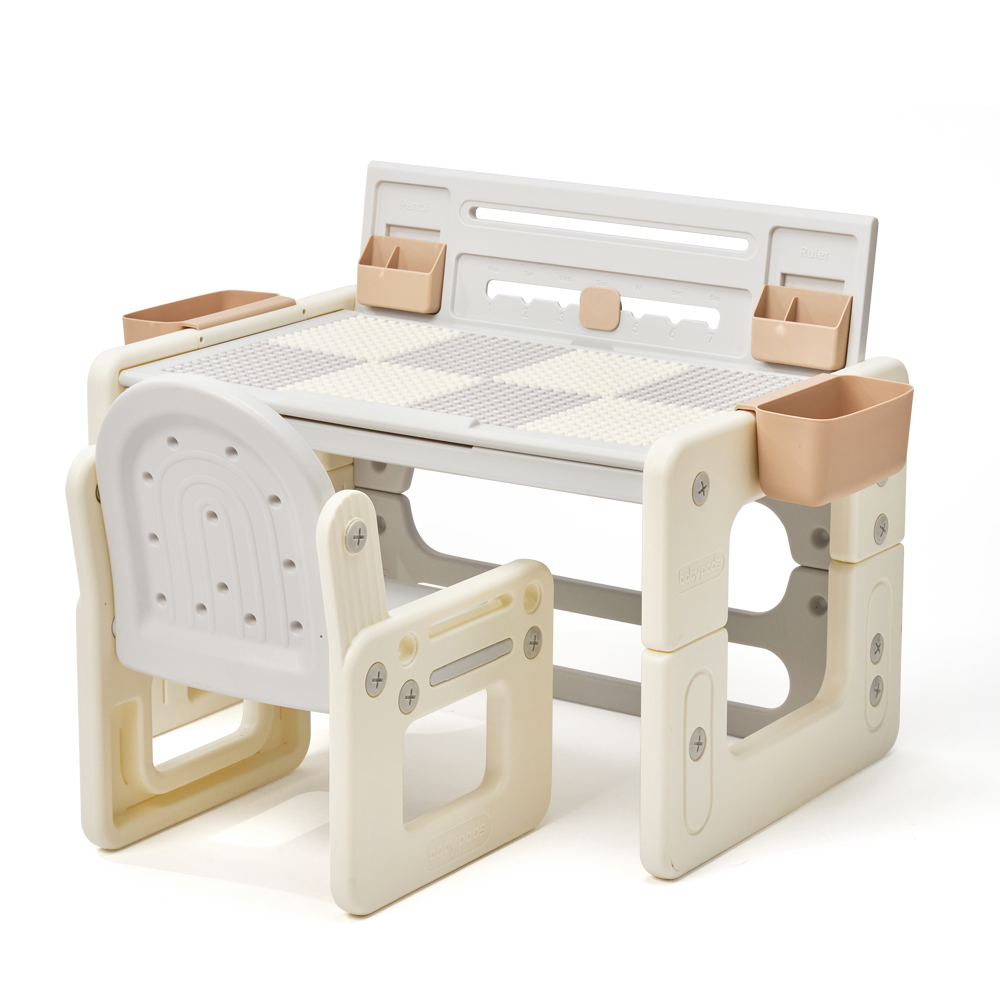 플레스타 멀티데스크 유아 책상 의자 세트(블록포함)