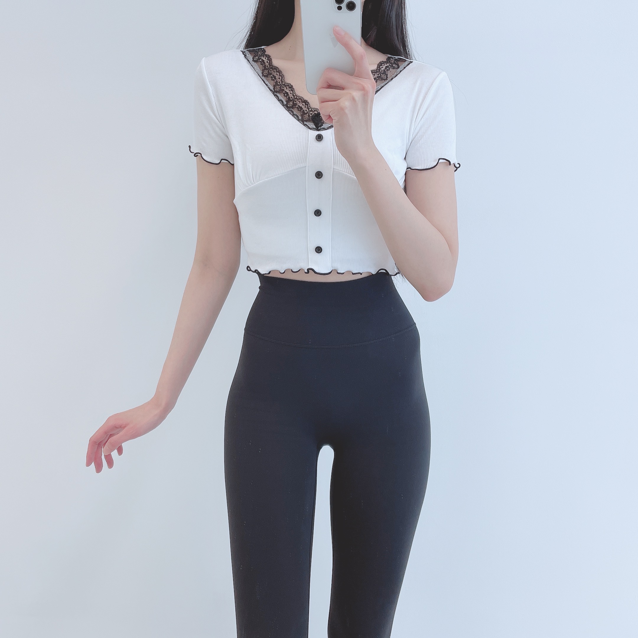 로라벨 플루 필라테스복 여성 요가복 필라테스 요가 상의 티셔츠 운동복 커버업 크롭 반팔 - 상세 이미지 2