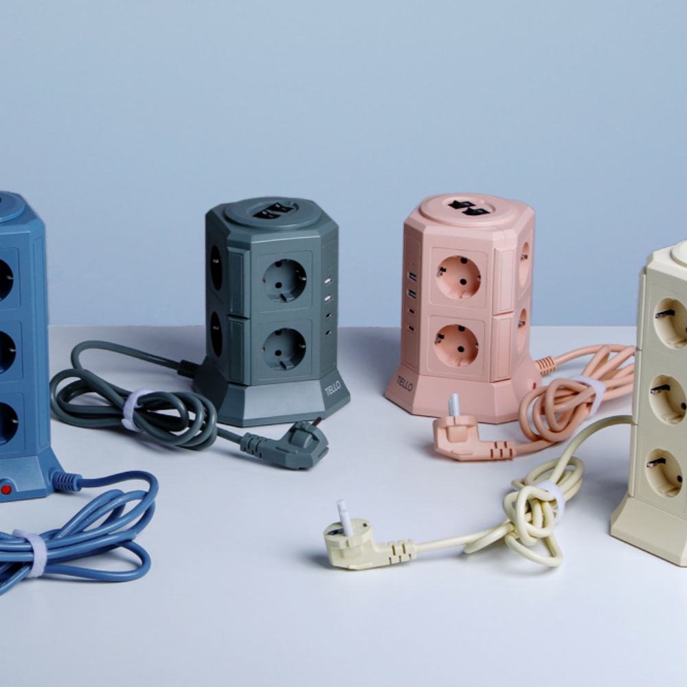 텔로 컬러 12구 에디션 USB C타입 충전기  타워 멀티탭 큐브 콘센트