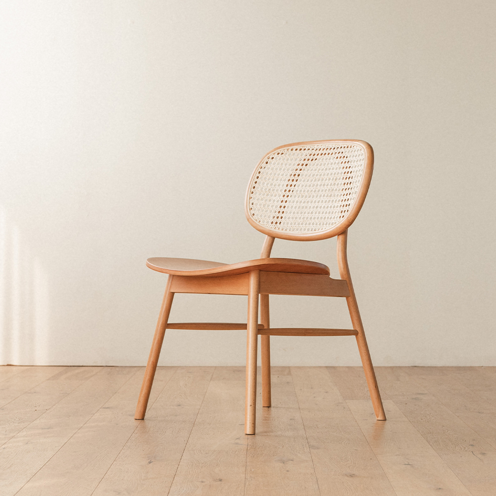 번드 비스트로 라탄 원목 식탁 의자 3color
