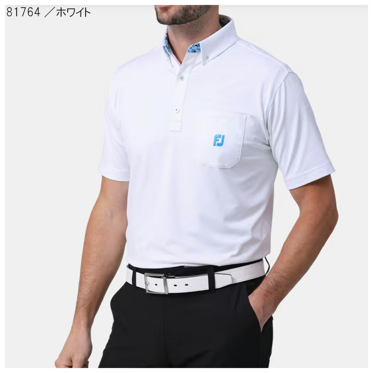 풋조이 FOOTJOY 솔리드 포켓 반소매 버튼 다운 셔츠 골프 상의 FJ-S24-S18 - 상세 이미지 3