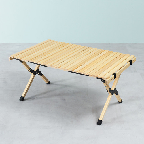 원목 접이식 테이블 캠핑 우드 롤테이블 90