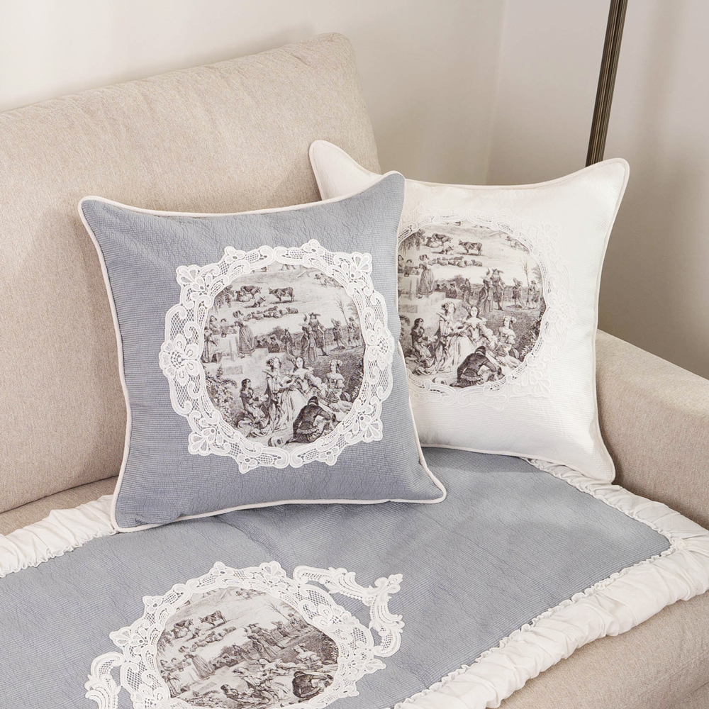 마벨로제 루시앙 뜨왈 인견 사각 침대 쿠션커버 쇼파 쿠션 40x40