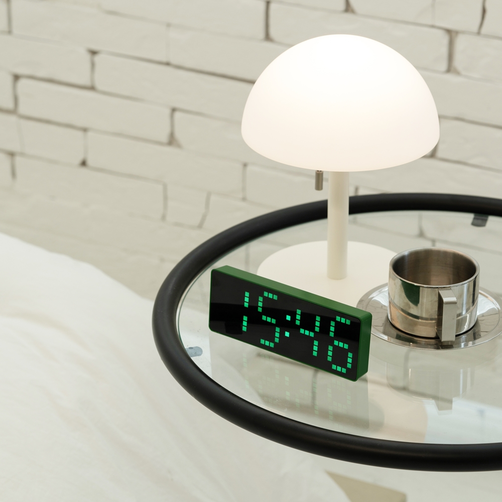 도트클락 레트로 LED 유선 알람 탁상시계 무소음 다기능