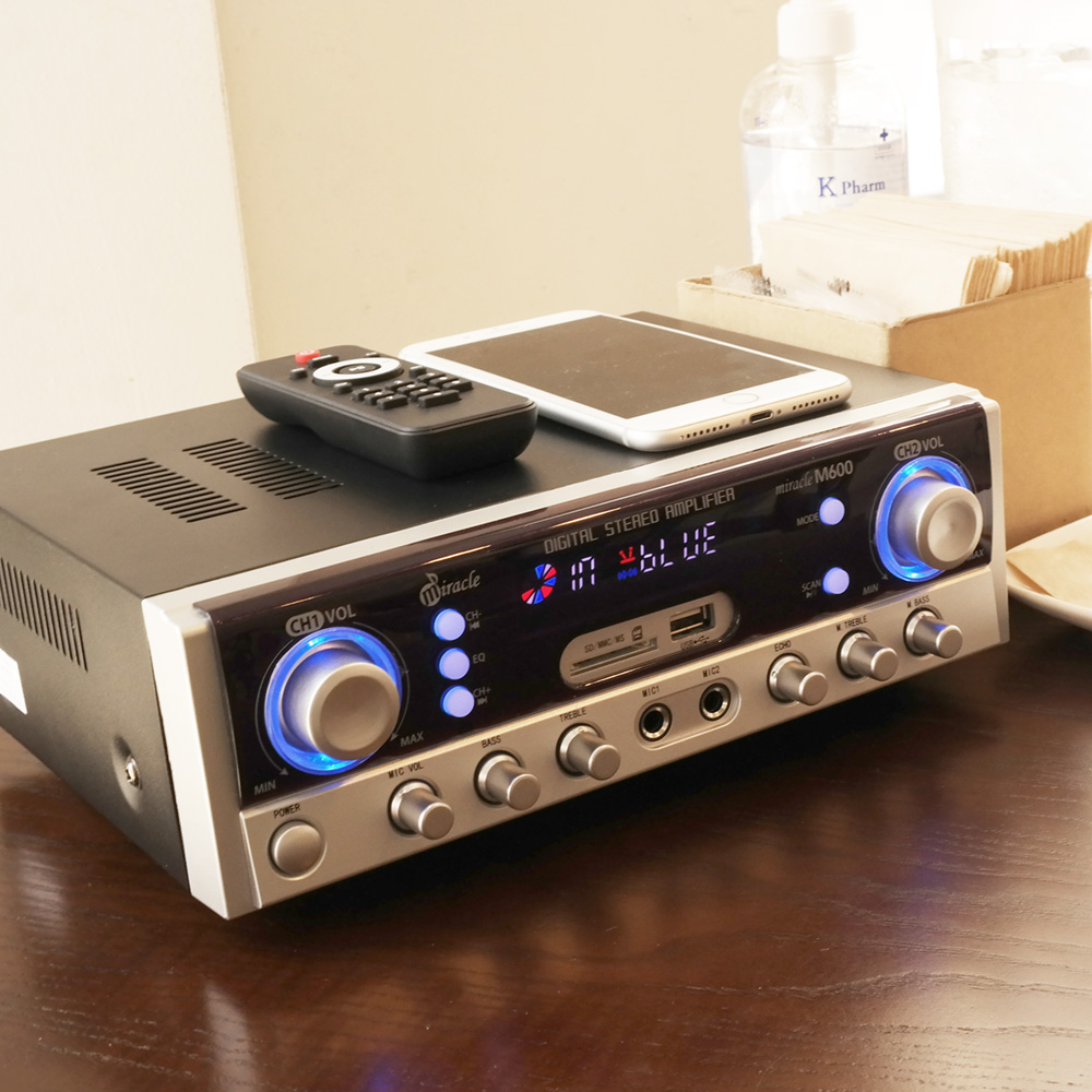 2채널 200W 블루투스 미니 앰프 매장 노래방 마이크 업소용 앰프 M600 이미지 8