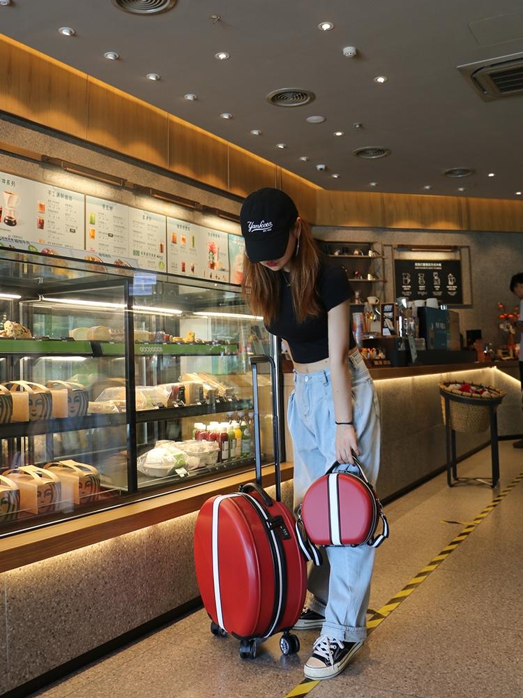 원형 기내용 캐리어 휴대용 여행 가방 바퀴 달린 여행 가방 맞춤형 세트 18인치 - 상세 이미지 2