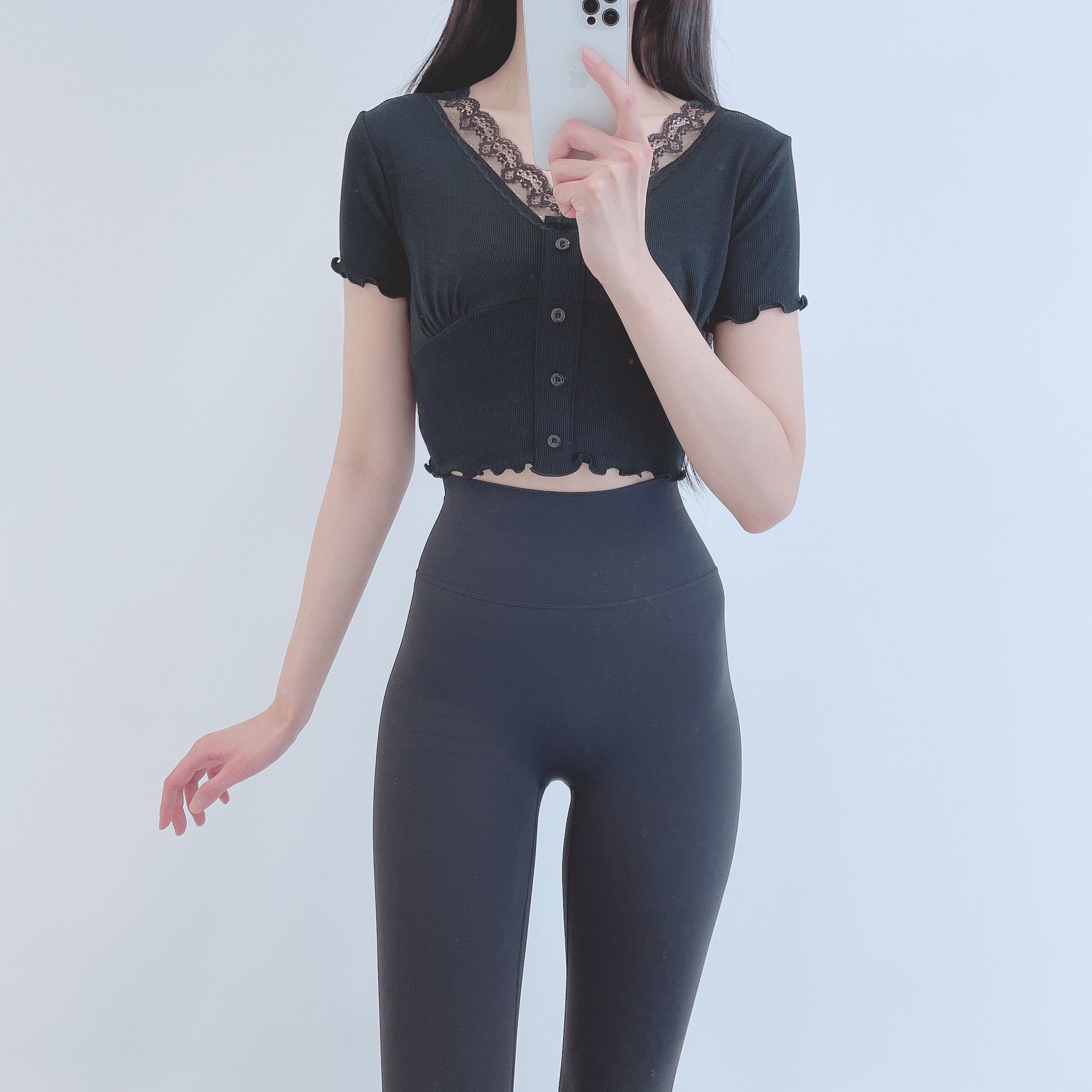 로라벨 플루 필라테스복 여성 요가복 필라테스 요가 상의 티셔츠 운동복 커버업 크롭 반팔 - 상세 이미지 4